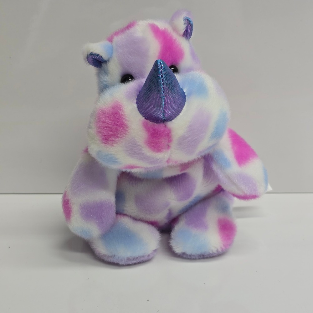 Aurora Jammies Very Berry Rhino Plush Pink Purple Blue Metallic Horn Kawaii